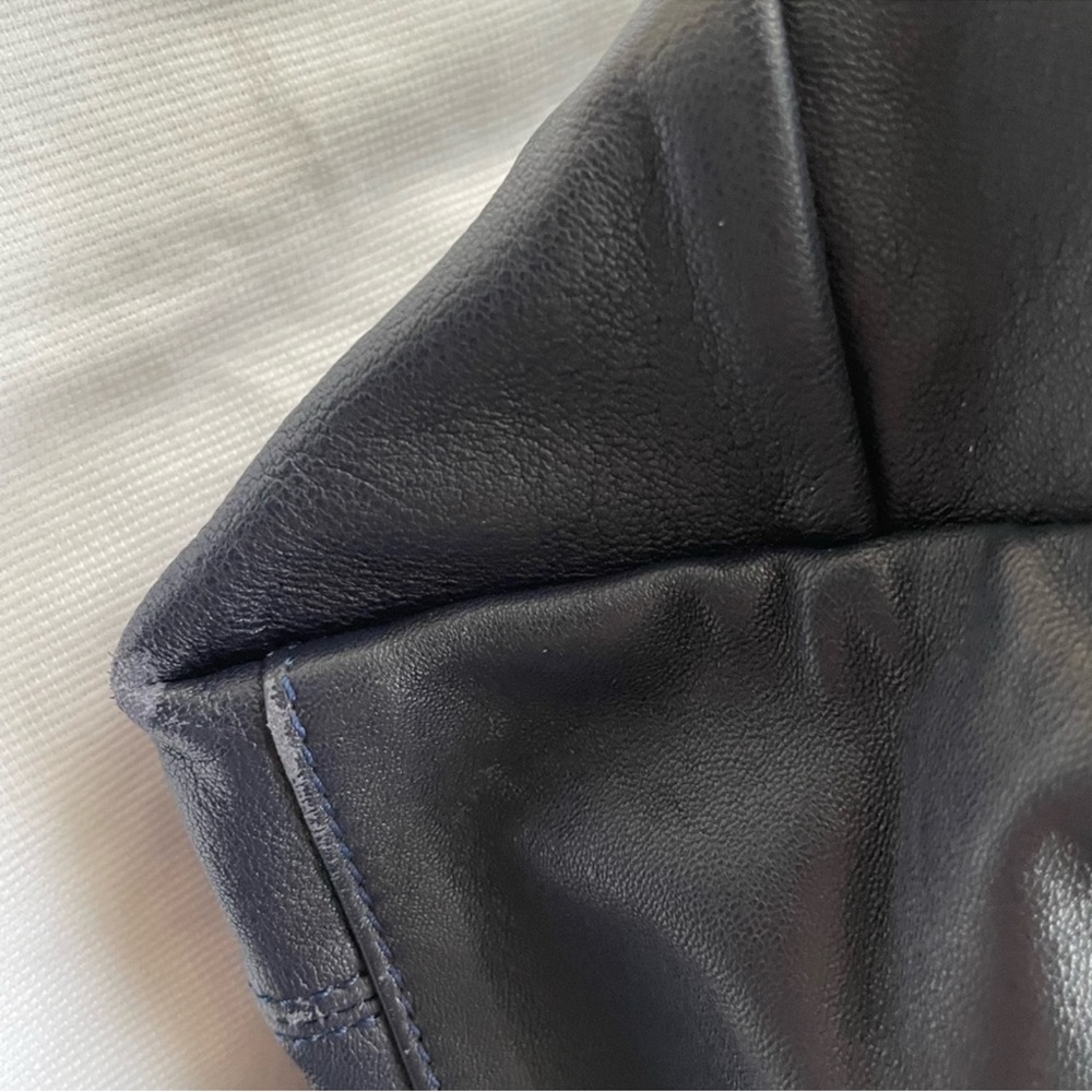 Dark Navy Blue Longchamp Le Pliage cuir - Picture 7 of 12